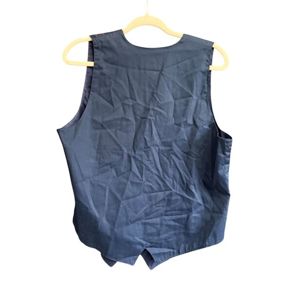 VTG Solutions Original Sleeveless Embroidered Floral Vest Womens Medium Blue - Picture 2 of 6